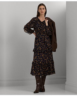 Women's Ruffled Tiered Midi Dress