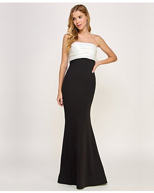 Juniors' Back-Bow Contrast Mermaid Gown, Created for Macy's